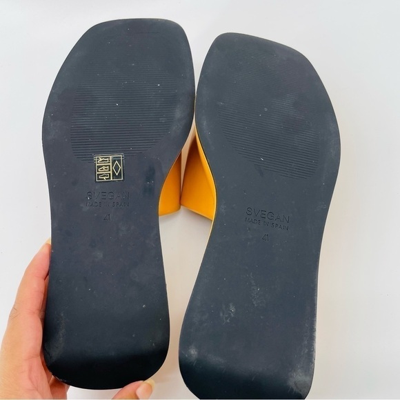 Alohas Janice Platform Sandals‎ Slides Orange Svegan  90s Y2K EU41 10-10.5 - Picture 9 of 14